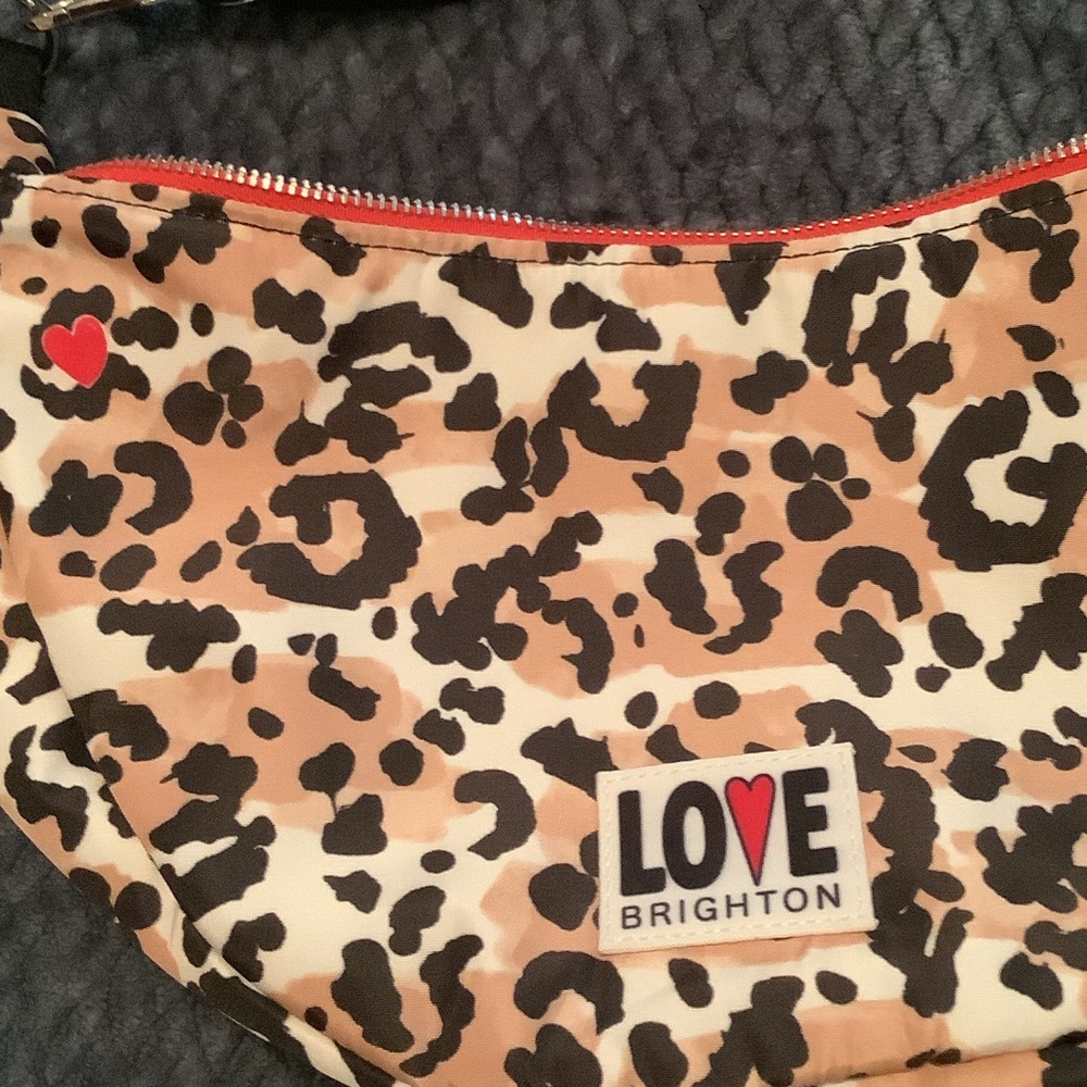 Brighton Leopard Print Crossbody Bag - Black and Tan - Picture 4 of 7